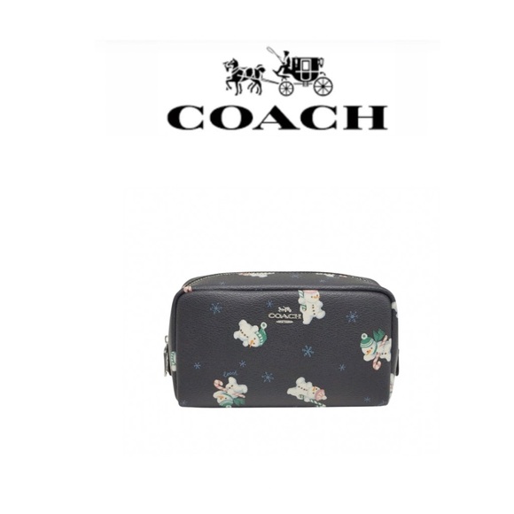 Coach Snowman Small Boxy Cosmetic Bag - Picture 1 of 8